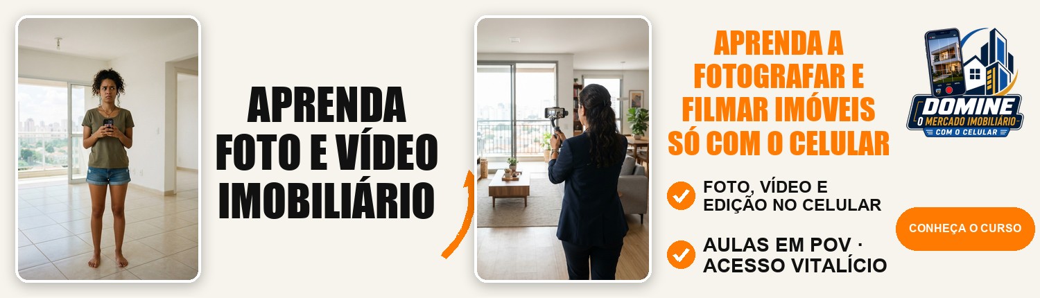 Anúncio do curso Domine o mercado imobiliário com o celular: Aprenda foto e vídeo imobiliário