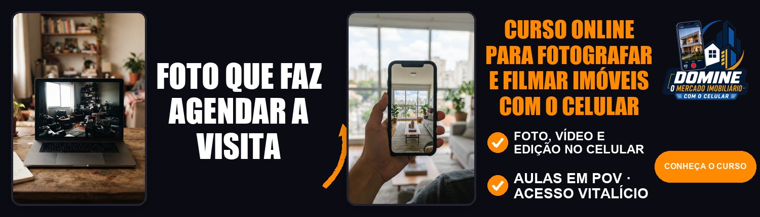 Anúncio do curso Domine o mercado imobiliário com o celular: Foto que faz agendar a visita
