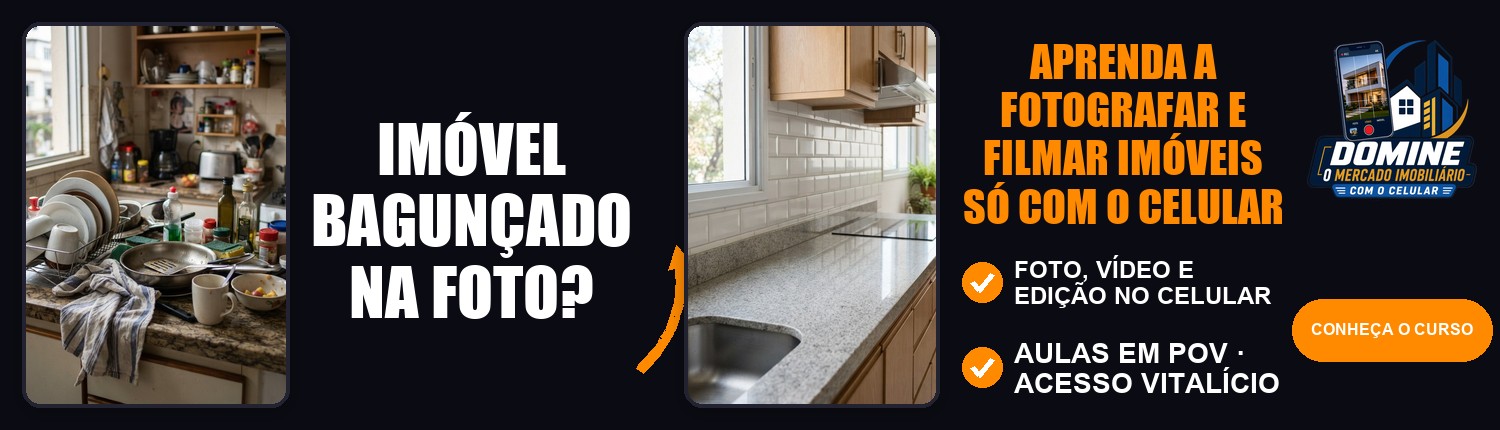 Anúncio do curso Domine o mercado imobiliário com o celular: Imóvel bagunçado na foto?
