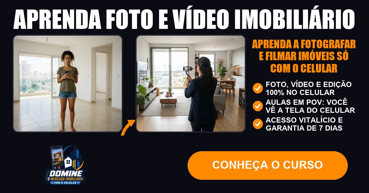 Anúncio do curso Domine o mercado imobiliário com o celular: Aprenda foto e vídeo imobiliário