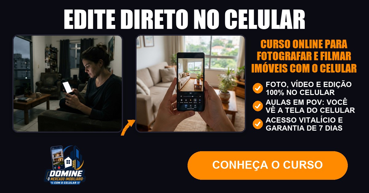 Anúncio do curso Domine o mercado imobiliário com o celular: Edite direto no celular