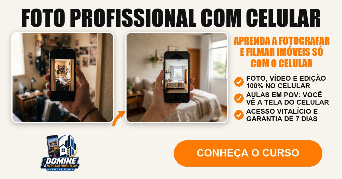 Anúncio do curso Domine o mercado imobiliário com o celular: Foto profissional com celular