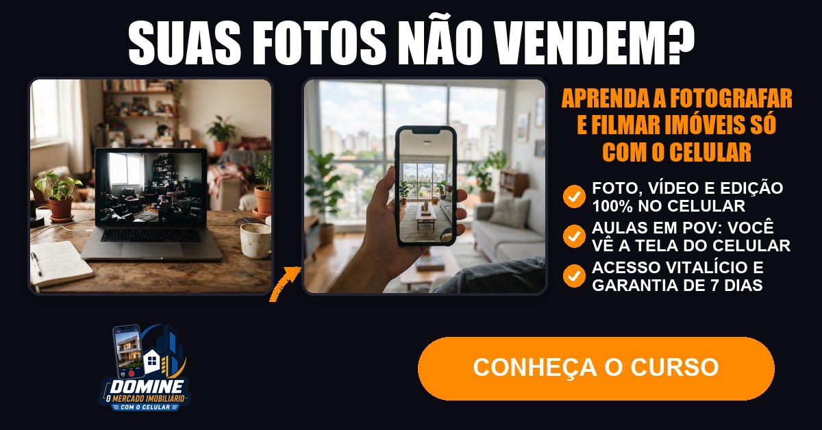 Anúncio do curso Domine o mercado imobiliário com o celular: Suas fotos não vendem?