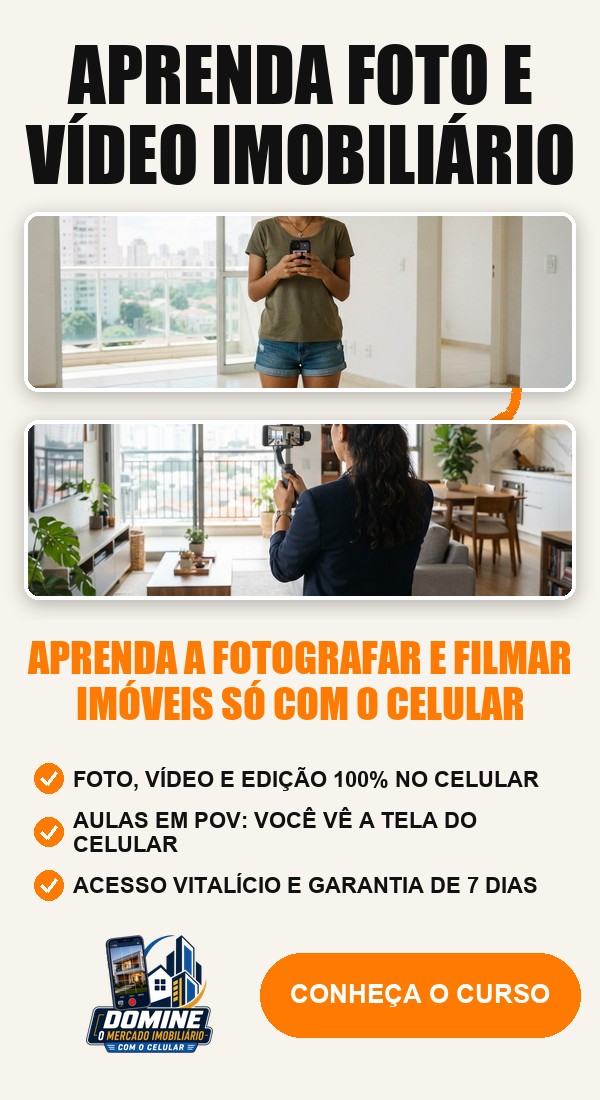 Anúncio do curso Domine o mercado imobiliário com o celular: Aprenda foto e vídeo imobiliário