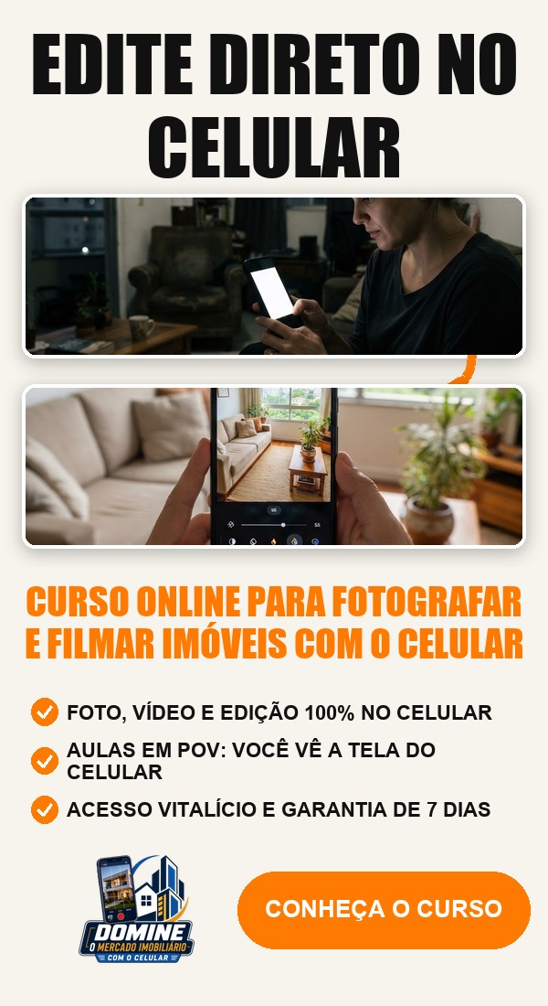Anúncio do curso Domine o mercado imobiliário com o celular: Edite direto no celular