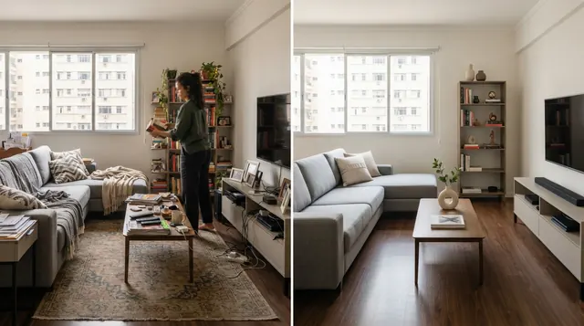 Preparação do ambiente mostrando como anunciar imóvel para vender rápido com espaço limpo