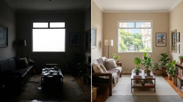 Como editar fotos de imóveis eliminando extremos de sombra interna e luz na janela