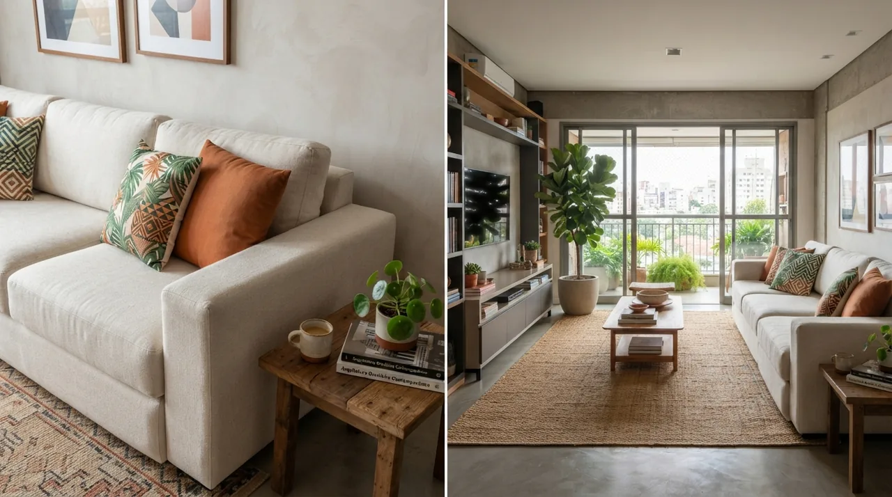 Fotografia imobiliária com celular comparando enquadramento fechado e lente 0,5x ampla