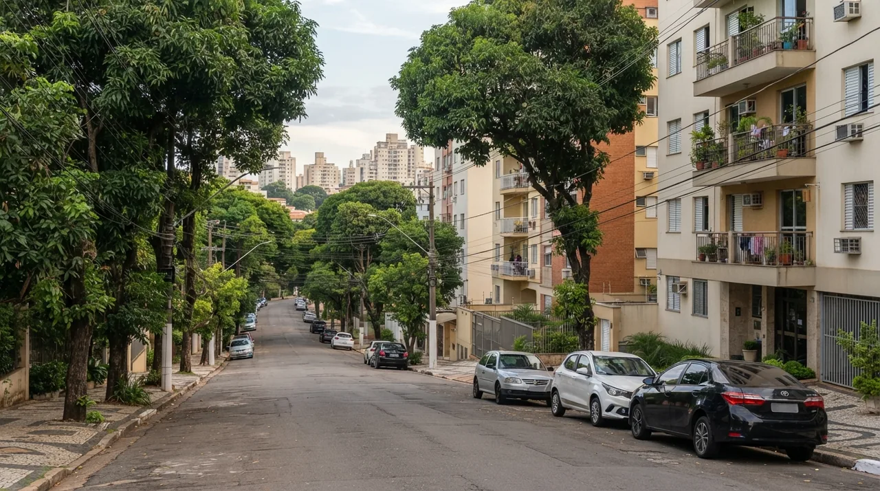 Rua residencial em Campinas
