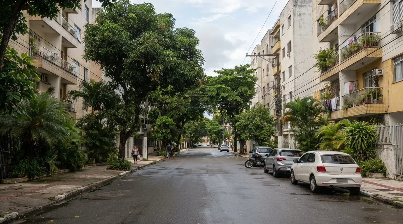 Rua residencial em Fortaleza