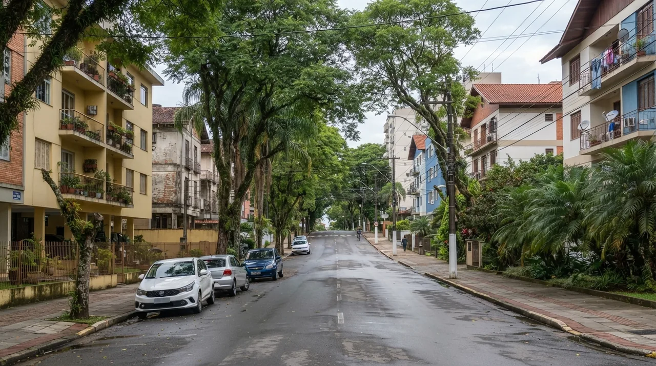 Rua residencial em Joinville