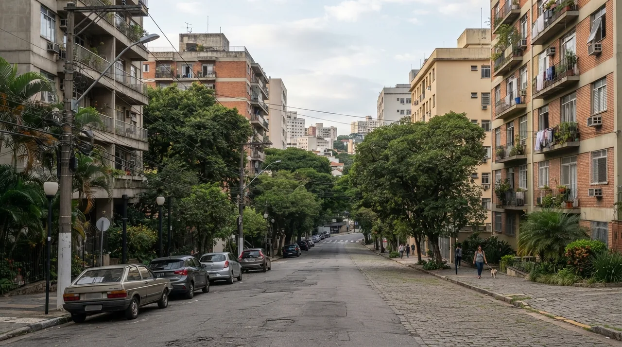 Rua residencial em São Paulo