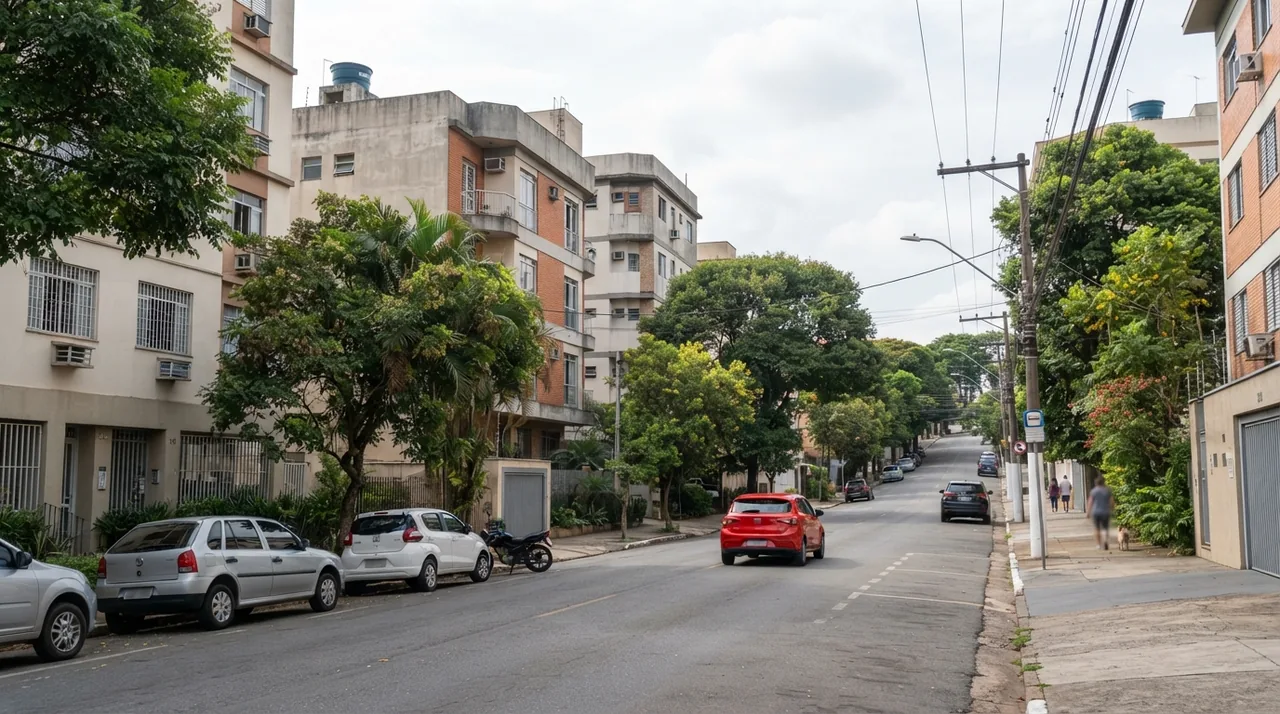 Rua residencial em Sorocaba